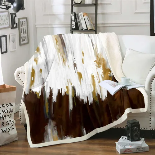 Vista 17 de Erosebridal Manta de sherpa moderna para niños y adolescentes, color naranja, verde azulado, negro, manta para silla, manta de forro polar con rayas