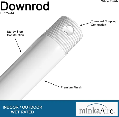 Vista 2 de Minka-Aire Barra descendente del ventilador de techo de 24 pulgadas - Blanco - DR524-44