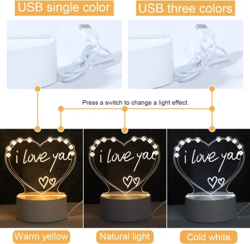 Vista 6 de gors Tablero de notas, luz nocturna LED creativa, tablero de mensajes USB, luz navideña con bolígrafo, regalos para niños, novia, decoración de 1