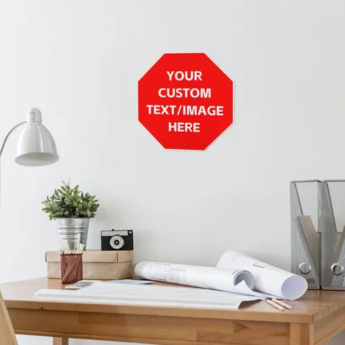 Vista 3 de Letreros personalizados para negocios al aire libre de metal con texto en inglés «Make Your Own 12X12» Letrero personalizado para jardines al aire