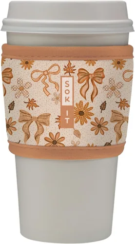 Vista 55 de Sok It HotSok Coffee & Tea - Funda de neopreno con aislamiento reutilizable (floral abstracto)