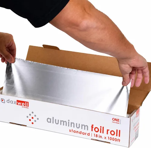Vista 6 de Daxwell Rollo de papel de aluminio, estándar, 18 "x 1000 pies, J10003335, plateado