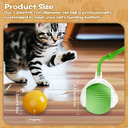 Vista 5 de Pelota interactiva para gatos de interior, bola para mascotas, juguete automático mejorado 2025 para gatos adultos aburridos de interiores, juguete