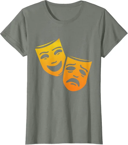 Vista 13 de Comedia y tragedia griega teatro máscaras camiseta