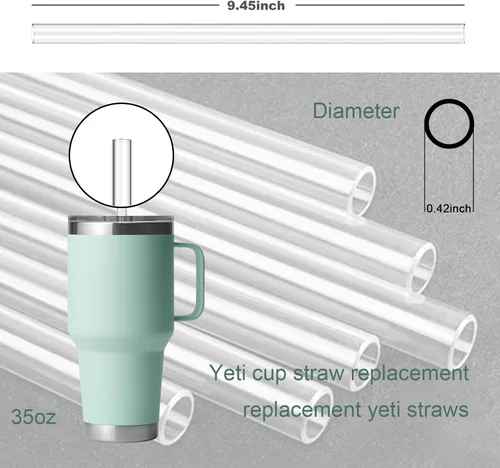 Vista 8 de Paquete de 6 pajitas para vaso YETI de 35 onzas, 9.45 pulgadas de largo