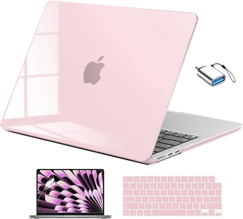 Vista 10 de EooCoo Funda para MacBook Air de 13 pulgadas M5/M4/M3/M2 2026-2022, color Crystal Black