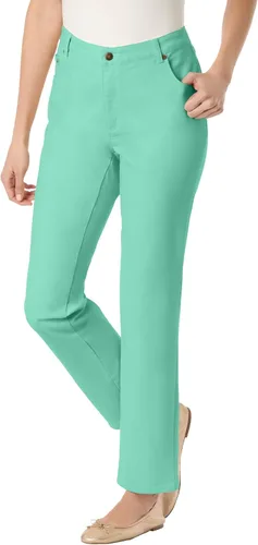 Vista 12 de Woman Within Jeans elásticos de pierna recta de 5 bolsillos Banana