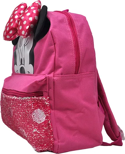 Vista 4 de Disney Minnie Mouse Mini mochila preescolar para niñas (12) (paquete de suministros escolares de Minnie Mouse)