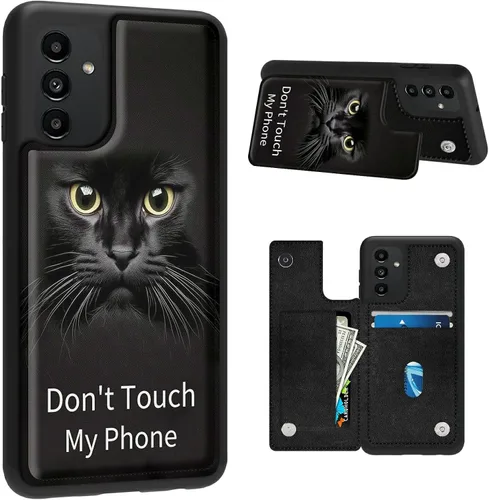 Vista 32 de BVDIKMI Funda para Samsung Galaxy A13 5G con ranura para tarjetero, funda de piel sintética, doble cierre magnético y cubierta duradera a prueba