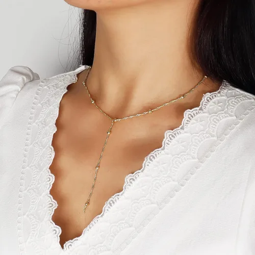 Vista 3 de YANCHUN Gargantilla de estrella, collar de borla de estrella en capas para mujer, gargantilla de regalo de joyería