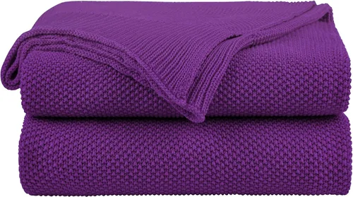 Vista 12 de PiccoCasa Manta de punto 100 % algodón, mantas decorativas ligeras y sólidas, manta de punto suave para sofá, verde mar oscuro, 50 x 60 pulgadas