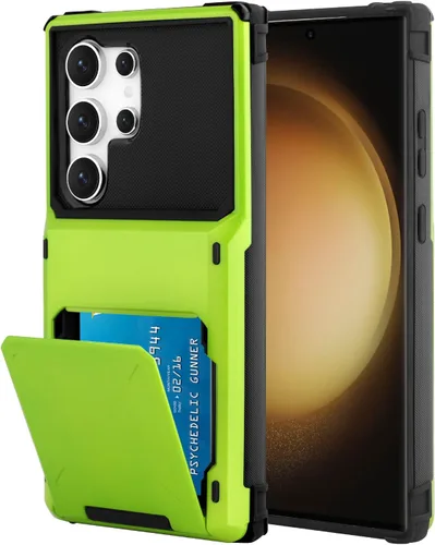 Vista 111 de Funda tipo cartera para Samsung Galaxy S22 con ranura para 2 tarjetas de crédito Funda a prueba de golpes Hybrid Heavy Duty Protection Armor Funda