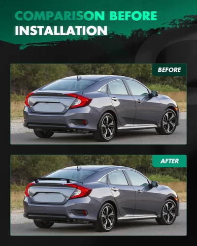 Vista 6 de SCITOO Spoiler Wing GT Style Universal 52" ABS Brillante Carbono Aspecto Trasero Alerón Alerón