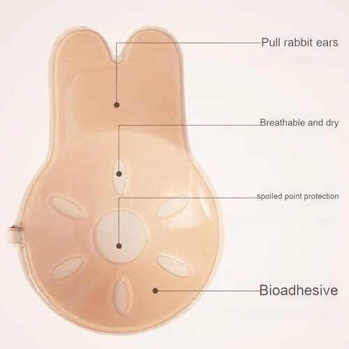 Vista 6 de Verdancy Push Up Bras Sticky Adhesive Invisible Reusable Silicone Breast Lift Strapless Backless Rabbit Nipple Cover Pads