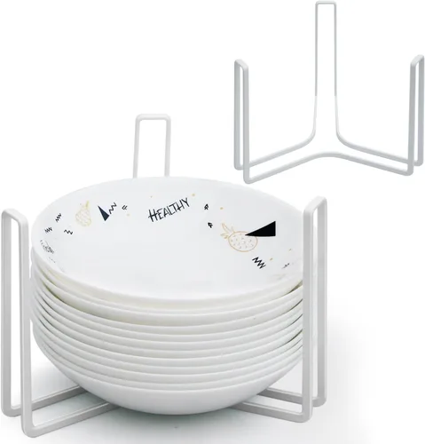 Vista 12 de Soporte para Platos y Cuencos de Vajilla Apto para Cuencos de 6.5 Pulgadas de Diámetro, Estante de Exhibición y Almacenamiento de Cuencos de Metal