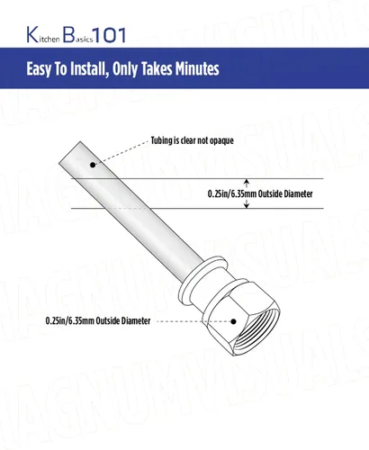 Vista 2 de Línea de suministro de hielo y kit de instalación de humidificador para refrigeradores y congeladores, tubo de polietileno de 1/4 pulgadas x 25