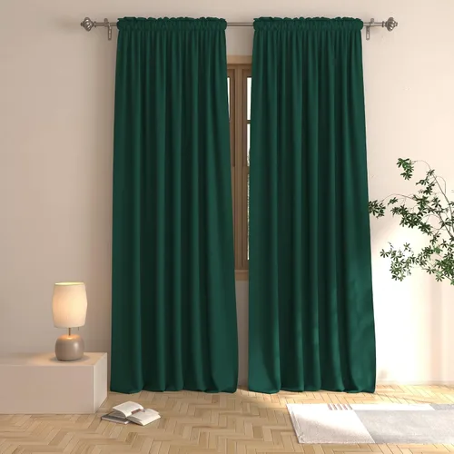 Vista 16 de UPOPO Cortinas beige de 45 pulgadas de largo para oscurecer la habitación, paneles de cortina para ventana, bolsillo para cortinero, cortinas
