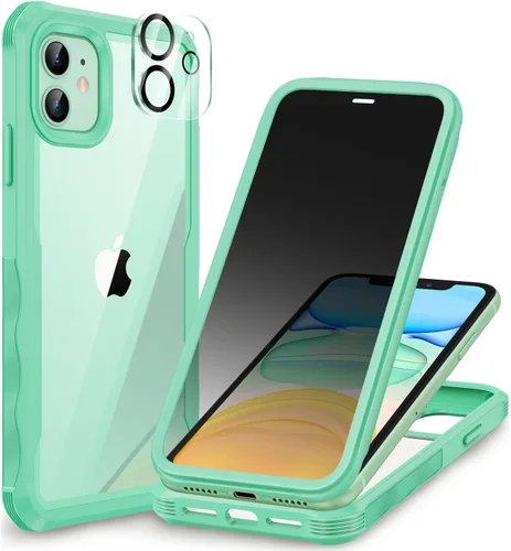 Vista 46 de CENHUFO Funda de privacidad para iPhone 11 Pro, funda de cuerpo completo con protector de pantalla de privacidad de vidrio templado 9H integrado