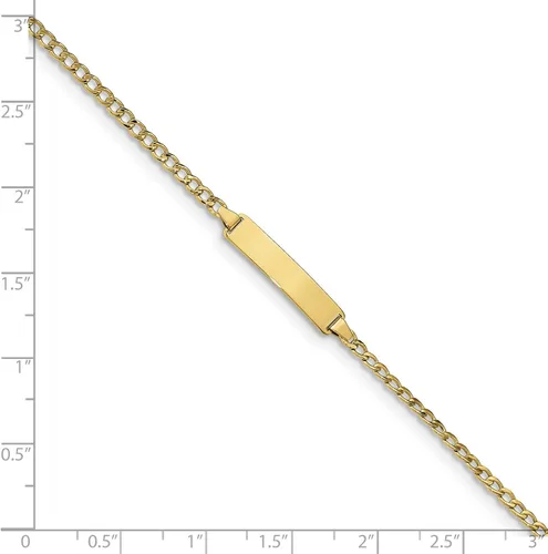 Vista 3 de Pulsera de identificación personalizada de oro amarillo de 10 quilates de 70in