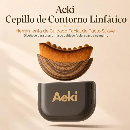 Vista 9 de Aeki Cepillo facial de contorno linfático, cepillo de drenaje linfático 1