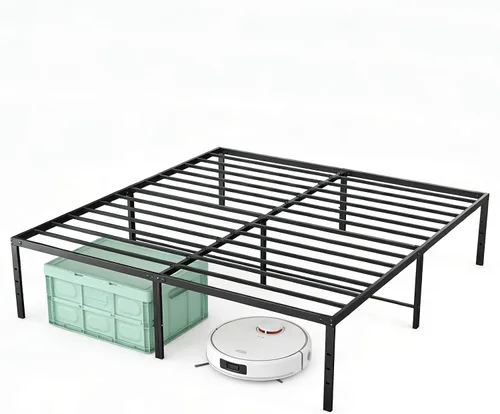 Vista 10 de Sweetcrispy - Marco de cama individual, plataforma de 12 pulgadas Easy Assembly, Twin Size 12 Inch Platform Bed Frame, Heavy Duty Metal Foundation