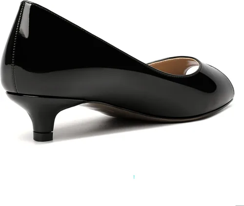 Vista 5 de MOVINSTEPS Vestido de mujer con puntera abierta, patente, puntera abierta, sin cordones, zapatos de tacón bajo para citas, zapatos de tacón bajo