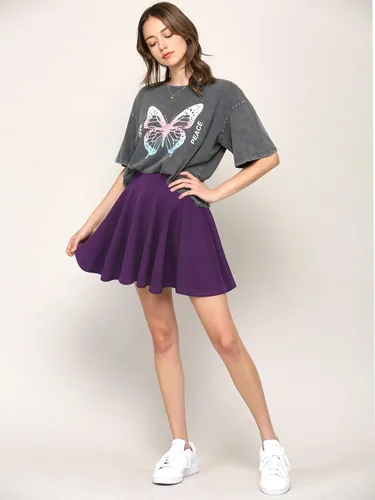 Vista 7 de Made By Johnny Minifalda plisada y elástica casual para mujer con pantalones cortos