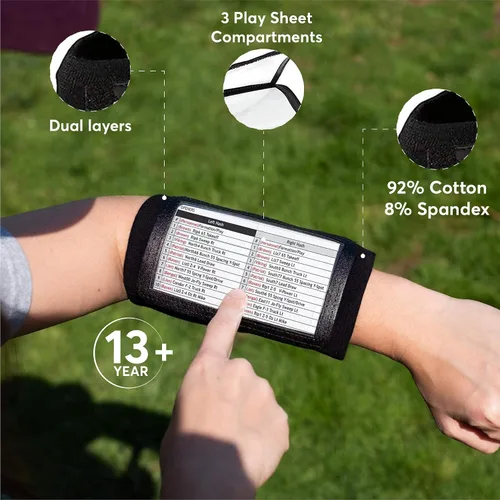 Vista 6 de QB Playbook Pulsera - Pulseras de juego de mariscal de campo de fútbol americano para adultos y jóvenes - Entrenador de muñeca para todos