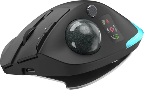 Vista 8 de TRELC Ratón Trackball Inalámbrico, Ratón Ergonómico con Bola Rodante con 4800 DPI/7 Botones Programables, Ratón de Control con Pulgar, Ratón Óptico