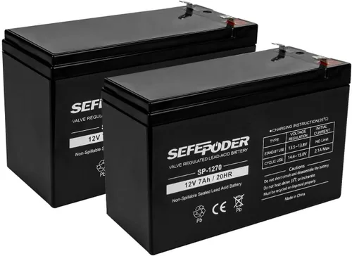 Vista 8 de SEFEPODER Batería de plomo ácido sellada recargable de 12V 7Ah (terminales F1)