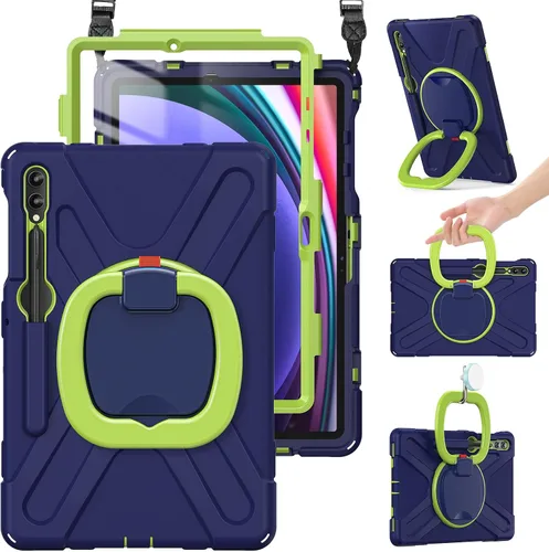 Vista 13 de BRAECN Funda para Samsung Galaxy Tab S10+/S9 FE+/S9+ Plus de 12.4 pulgadas, funda de silicona resistente con protector de pantalla, soporte para S
