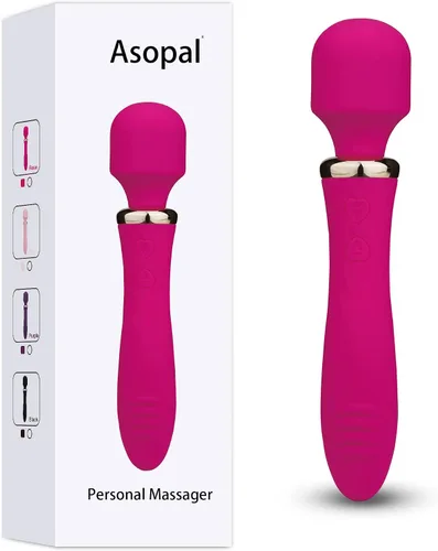 Vista 7 de Varita vibradora masajeadora inalámbrica, [ambos extremos vibran] vibrador para mujeres, masajeador personal de mano, masajeador recargable