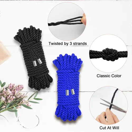 Vista 4 de Cuerda de Seda Suave, Cuerda de Ribete Trenzada Cuerda de Nailon, Cuerdas de Seda Trenzada para Cordón Satinado Trenzado Decorativo Brillante 32
