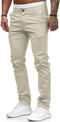 Vista 2 de HUNGSON Jeans ajustados casuales para hombre, con teñido elástico, recto, a la moda