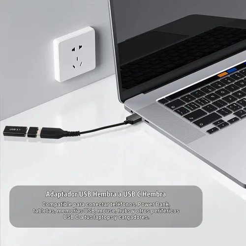 Vista 5 de 5 adaptadores USB C a USB A y 2 adaptadores OTG, USB C hembra a USB A hembra, convertidor de 10 Gbps USB 3.1 a C, conector de extensión USB