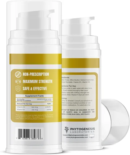 Vista 3 de Vitamina d3 k2 Gel tópico de máxima fuerza, más de 15000 UI por bomba, la vitamina del sol, apoyo inmunológico, óseo y articular