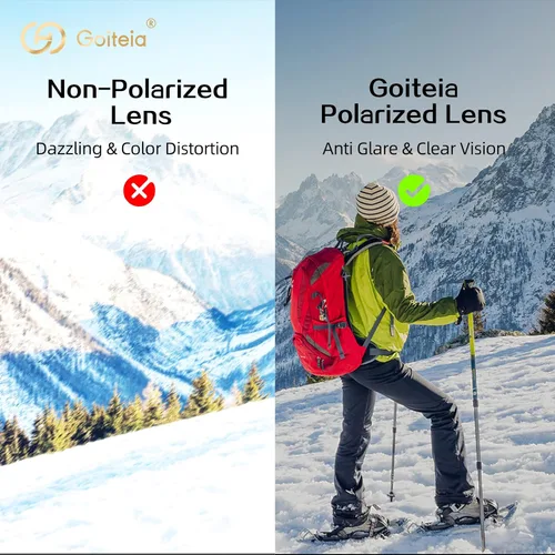 Vista 5 de Goiteia Gafas de sol polarizadas con clip, diseño rectangular ligero sobre gafas graduadas, no se deslizan, protección UV