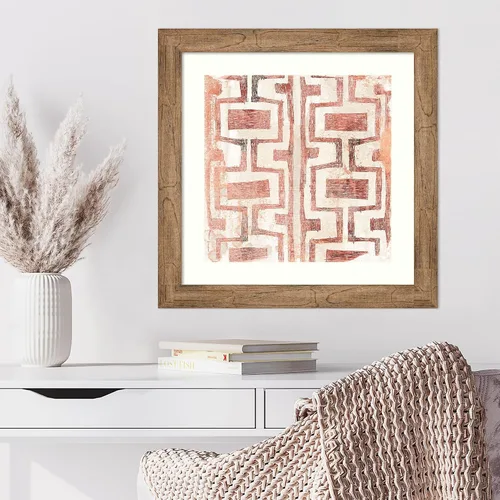 Vista 4 de Amanti Art Lienzo decorativo para pared, 24 x 24 pulgadas, diseño de tierra roja en V de June Erica Vess, arte abstracto para pared, decoración