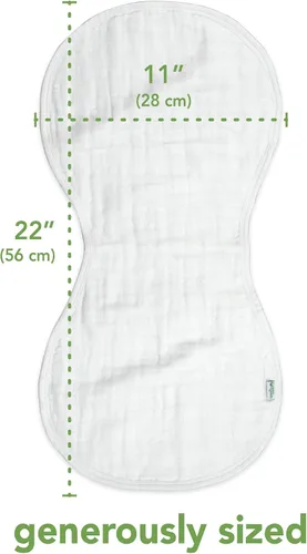 Vista 3 de green sprouts Paños de muselina para eructos hechos de algodón orgánico 4 capas absorbentes que protegen de resfriados, goteos y babas 100%