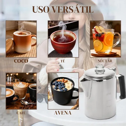 Vista 5 de Cididu Cafetera de acero inoxidable para camping, cafetera para exteriores, estufa duradera, cafetera de cerveza en fuego, ideal para campamento