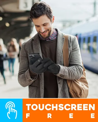 Vista 2 de Guantes de invierno para mujeres y hombres guantes térmicos para correr con forro fino para pantalla táctil guantes ligeros para caminar