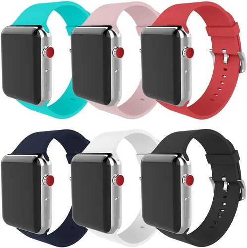 Vista 10 de Compatible con Apple Watch Band de 1.496 in 1.575 in 1.614 in 1.654 in 1.732 in 1.772 in 1.929 in, correa deportiva de silicona suave de repuesto