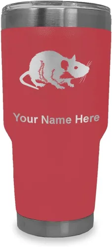 Vista 40 de LaserGram Vaso aislado al vacío de 20 onzas, rata, grabado personalizado incluido (negro)