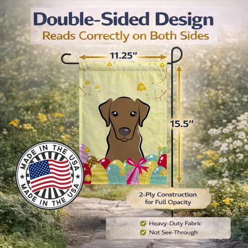Vista 52 de Caroline's Treasures BB1923GF Bandera decorativa para jardín con diseño de Border Collie, para caza de huevos de Pascua, para jardín, jardín, patio