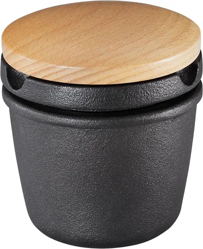 Vista 2 de Zassenhaus Juego de molinillo de especias de hierro fundido con tapa de madera de haya, molinillo de especias, molinillo de hierbas y semillas, 3