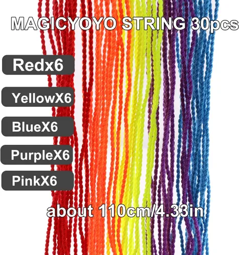 Vista 2 de MAGICYOYO Paquete de 30 cuerdas profesionales de yoyo para yoyo receptivo y no responden, 100% poliéster, cuerdas de repuesto para yoyos