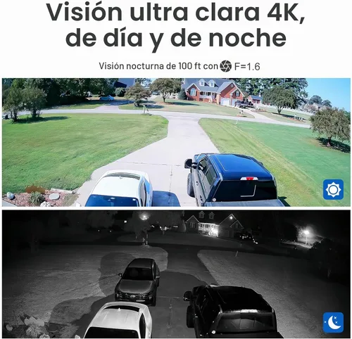 Vista 2 de Anpviz Sistema de cámara de seguridad PoE de 16CH 4K comercial, 16 piezas H.265+ con cable de 8MP cámaras IP al aire libre con micrófono, visión