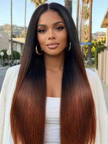 Vista 56 de KLAIYI Peluca de cabello humano con encaje frontal precortada 7x5, corte Bob en capas, corte romo, cordón sin pegamento, peluca predepilada