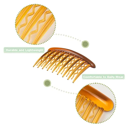 Vista 3 de ELANE 24 piezas de clip lateral de plástico para el cabello con dientes para el cabello, accesorios para el cabello, peine de velo de boda