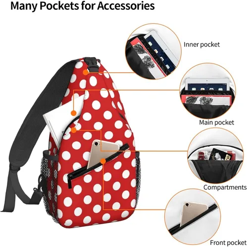 Vista 4 de Famame Mochila bandolera para el pecho, bolsa de hombro, gimnasio, ciclismo, viajes, senderismo, mochila para hombres y mujeres, MultiColor37
